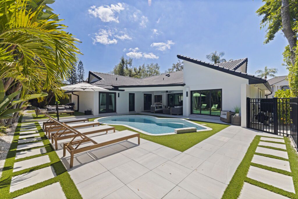 Private backyard pool Pelican Island home Tampa