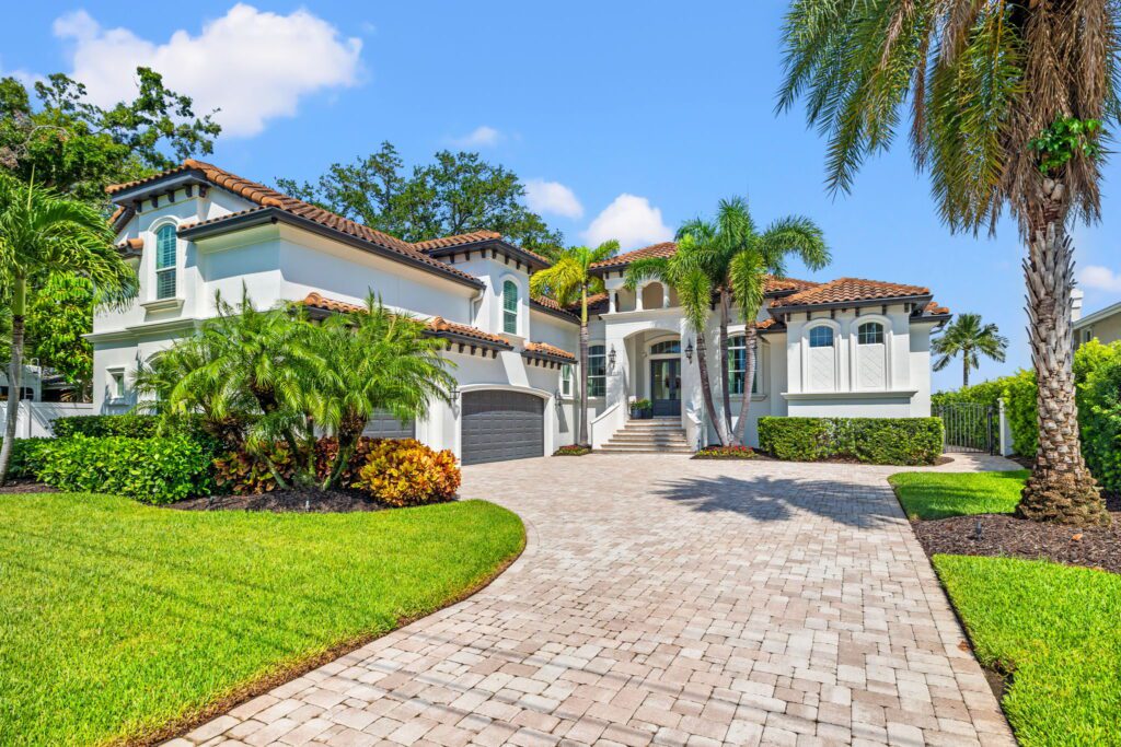 Snell Isle waterfront luxury home St Petersburg front exterior