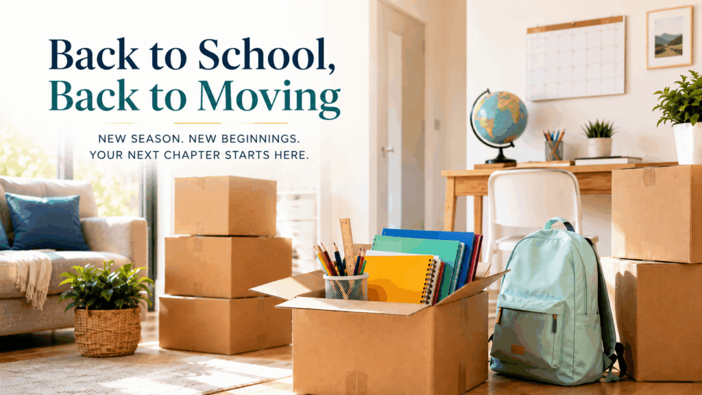 Family planning a move during summer before the new school year starts