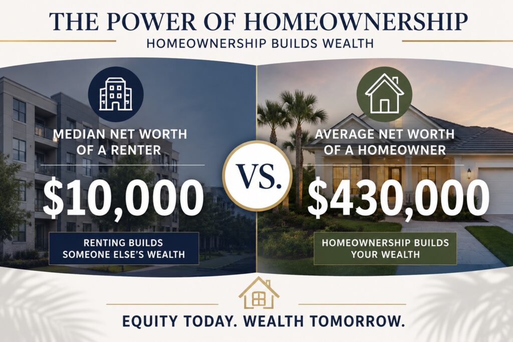 Net worth of a homeowner versus renter. Tampa Bay real estate