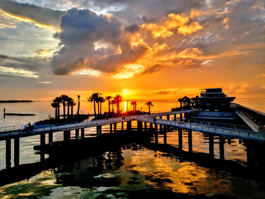 sunrise over the downtown st petersburg pier